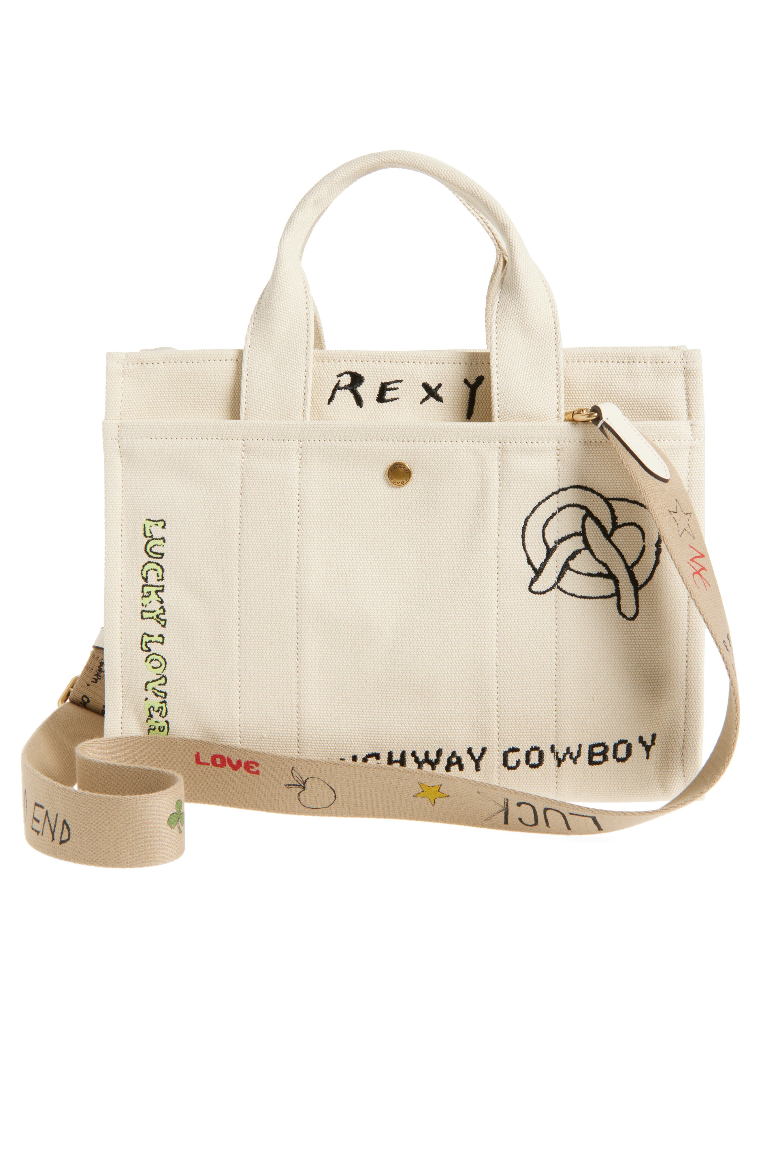 COACH Sketch Print Cotton Canvas Cargo Tote, Alternate, color, 