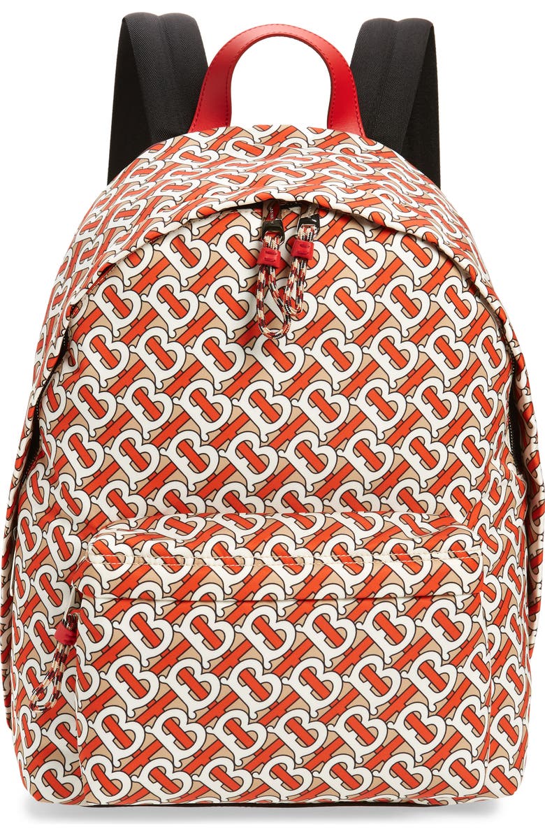 Burberry Monogram Print Nylon Backpack, Main, color,