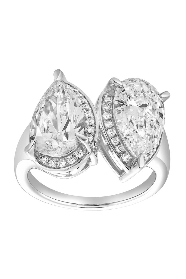 Araminta 14K Gold Toi et Moi Pear Lab Grown Diamond Ring - 5.3 Cts, Main, color, 14K White Gold