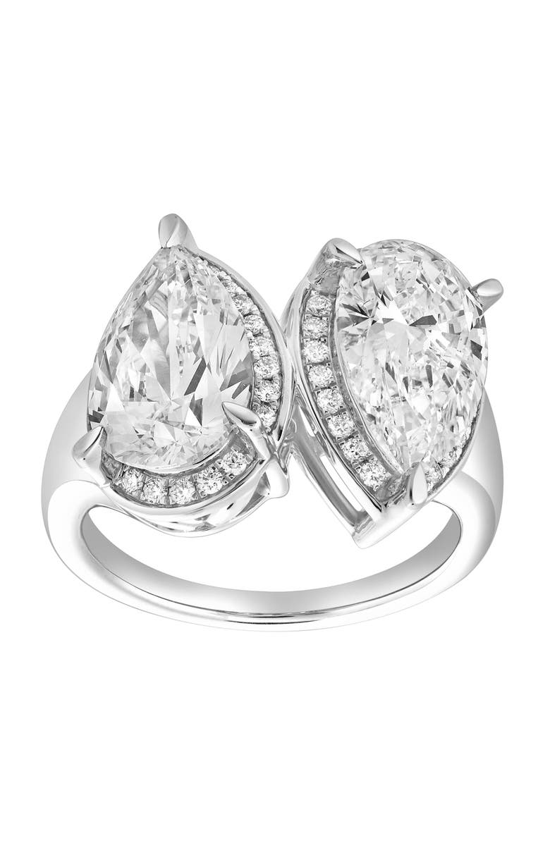 LuvMyJewelry Araminta 14K Gold Toi et Moi Pear Lab Grown Diamond Ring - 5.3 Cts, Main, color, 14K White Gold