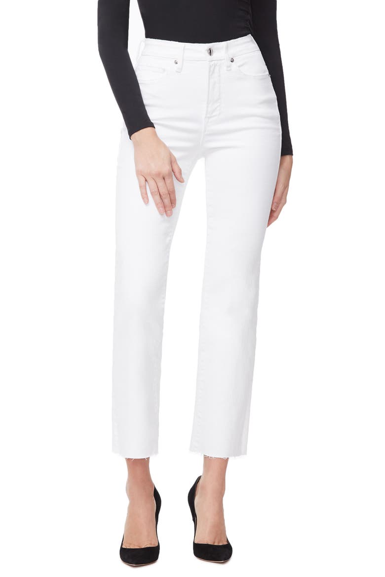 Good Curve High Waist Ankle Straight Leg Jeans, Main, color, WHITE008