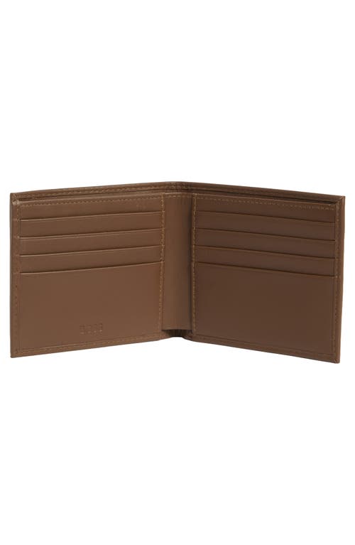 Hugo Boss Boss Randy Leather Bifold Wallet In Brown