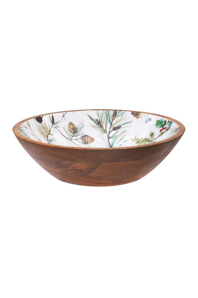 Edith Mango Wood Decorative Bowl, Alternate, color, White