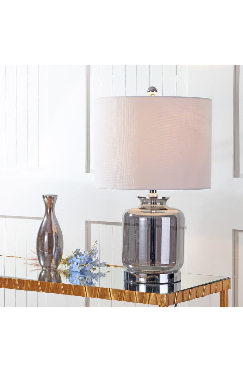 JONATHAN Y Marsh Glass LED Table Lamp, Alternate, color, Smoke Gray