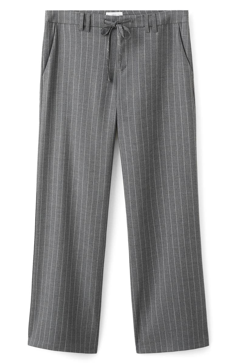 MANGO TEEN Low Rise Stripe Suit Pants, Main, color, Grey