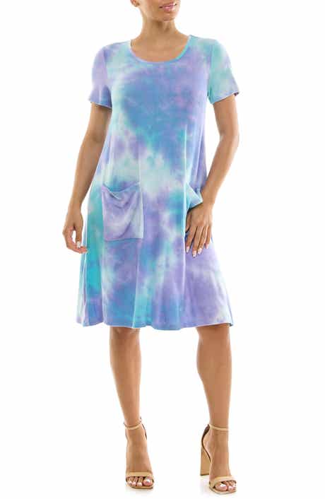 Nina Leonard Tie Dye Trapeze Dress