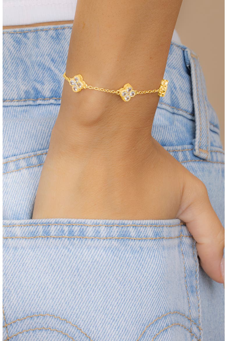 Vesna Petal Station Bracelet, Alternate, color, GOLD