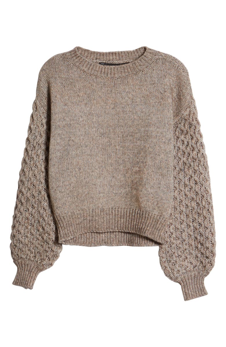 VERO MODA Bia Contrast Sleeve Crewneck Sweater, Alternate, color,