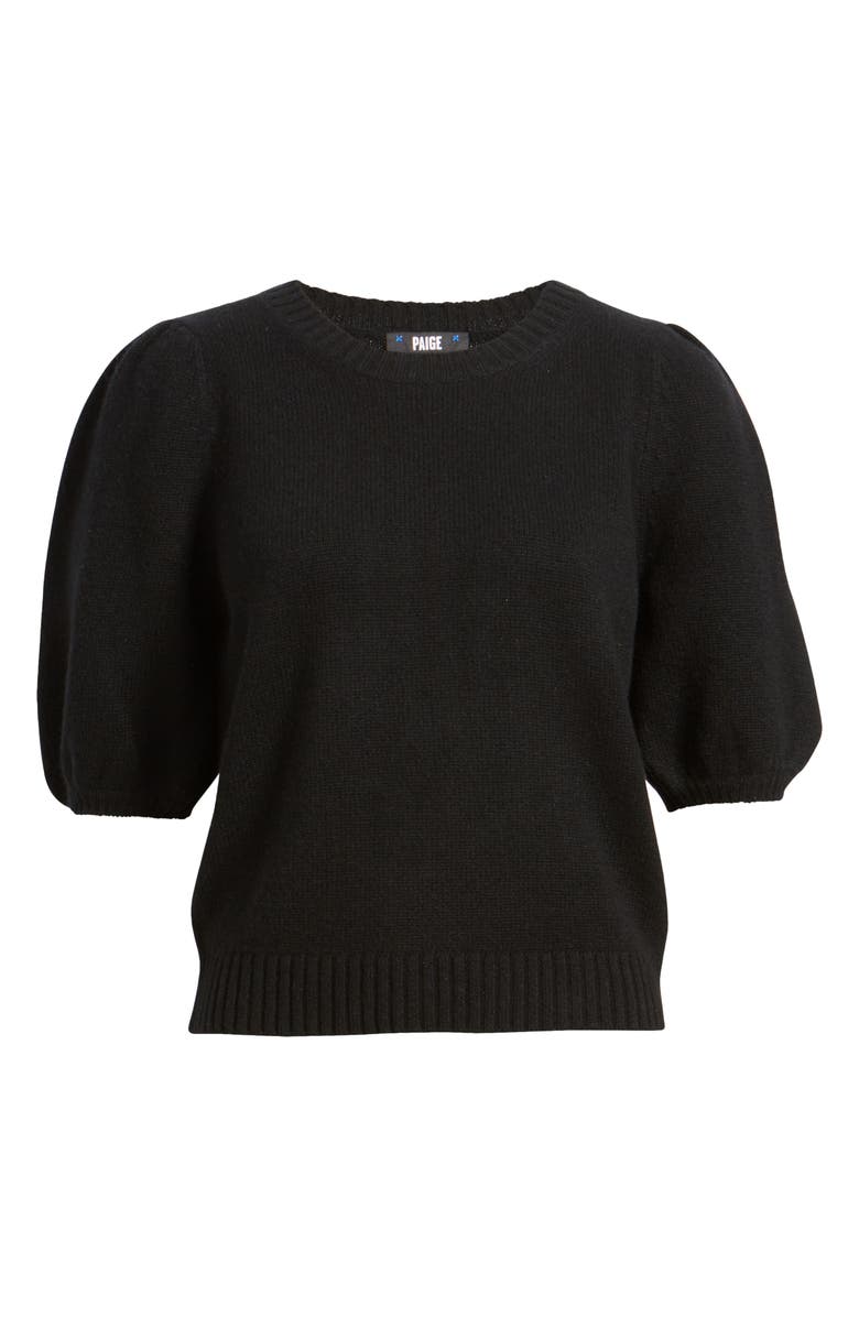 PAIGE Lucerne Puff Sleeve Recycled Cashmere Blend Sweater, Alternate, color, Black