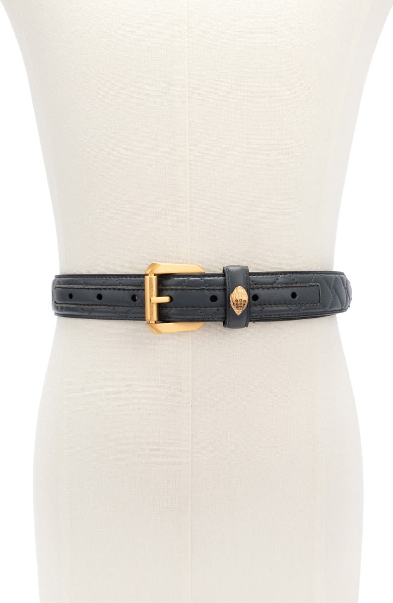 Kurt Geiger London Quilted Kensington Leather Belt, Main, color, 