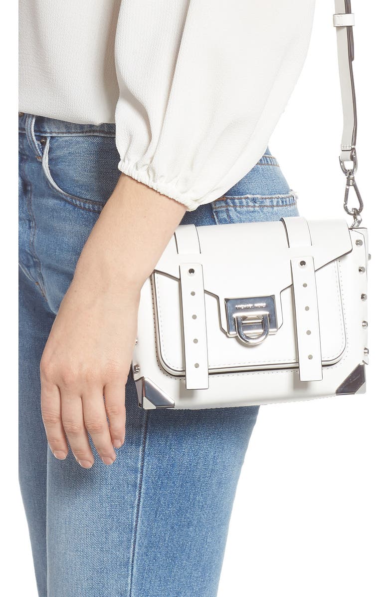 MICHAEL Michael Kors Small Manhattan Leather Messenger Bag, Alternate, color,