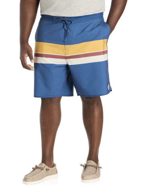 Big & Tall Cruzer Striped Scallop Board Shorts