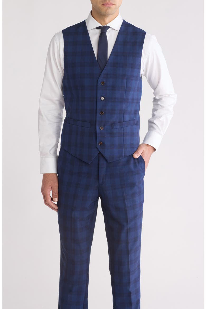 Slim Fit 3-Piece Check Suit, Alternate, color, BLUE