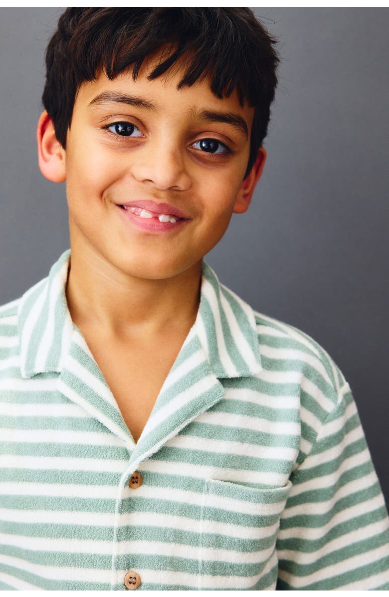 H&M 2-piece Terry Set, Alternate, color, Green/White Striped