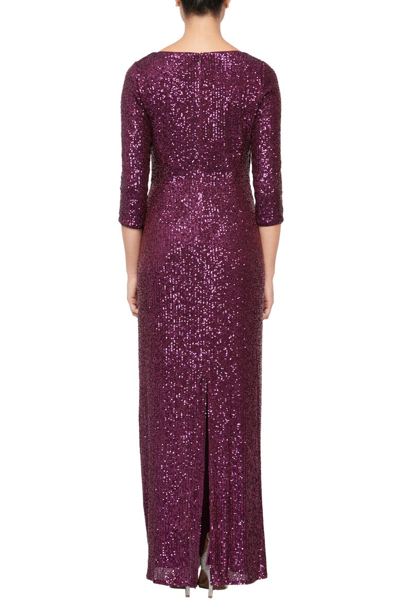 Alex Evenings Sequin Column Gown, Alternate, color, 
