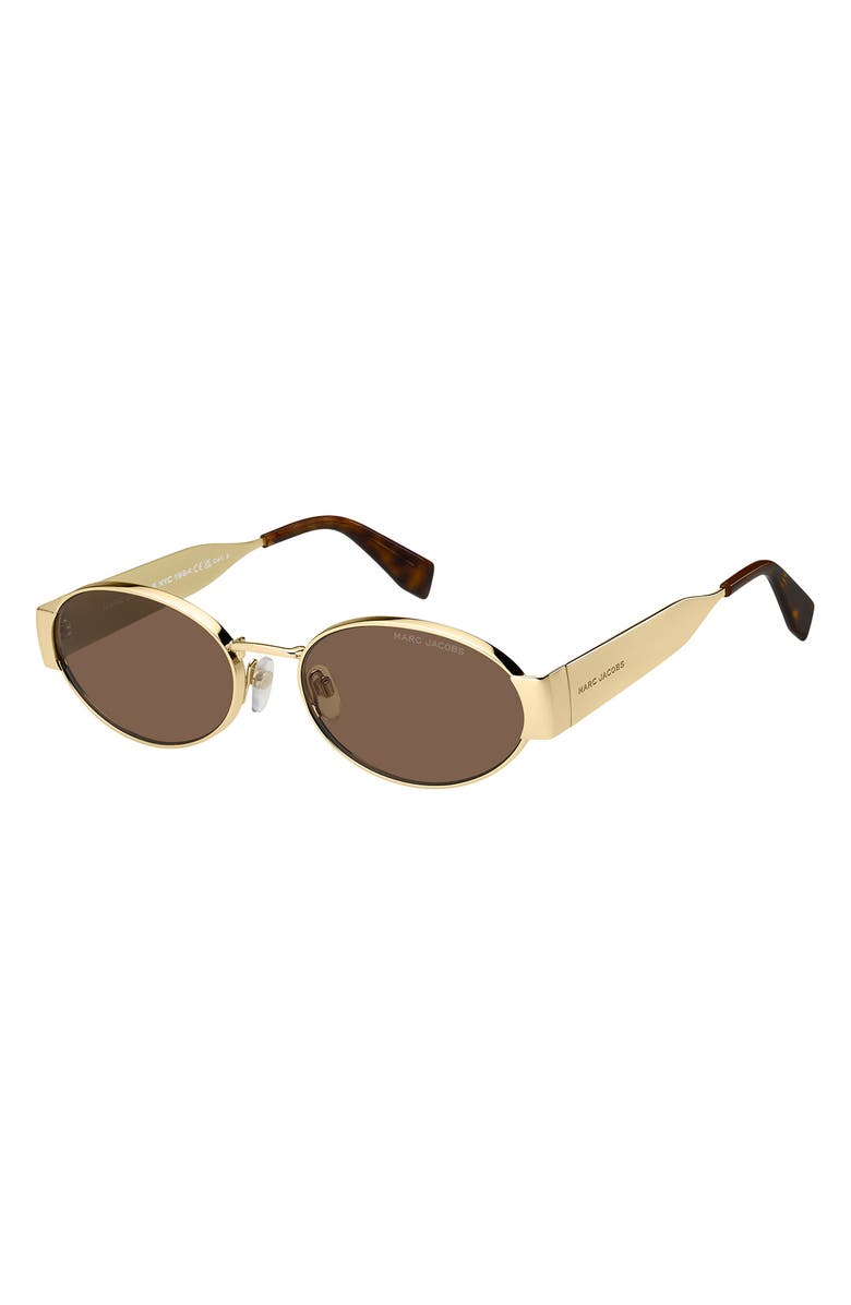 Marc Jacobs 58mm Oval Sunglasses, Alternate, color, Gold Brown