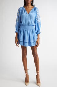 Ramy Brook Devorah Floral Embroidery Detail Minidress