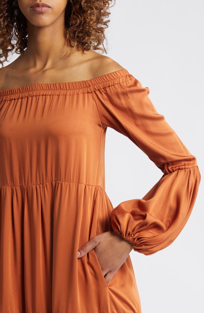 DIARRABLU Kudi Long Sleeve Off the Shoulder Dress, Alternate, color, 