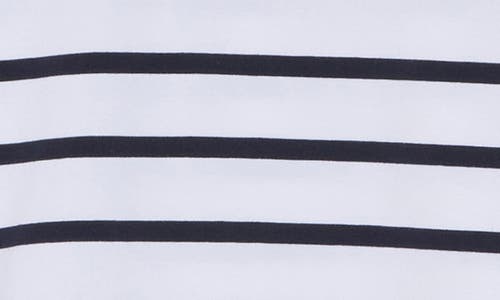 French Connection Rallie Cotton Stripe Short Sleeve T-shirt Stripe S White/marine In Summer White- Stripe