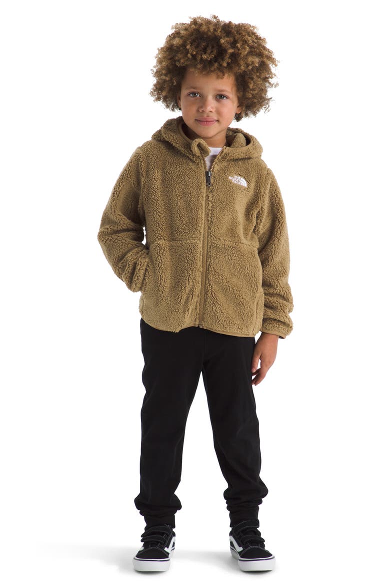 Kids' Campshire Ear Appliqué Fleece Zip Hoodie, Alternate, color, TEDDY BROWN