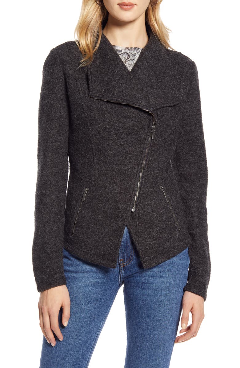 Halogen<sup>®</sup> Knit Moto Jacket, Alternate, color,