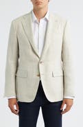 Canali Capri Trim Fit Tan Linen & Wool Mélange Sport Coat
