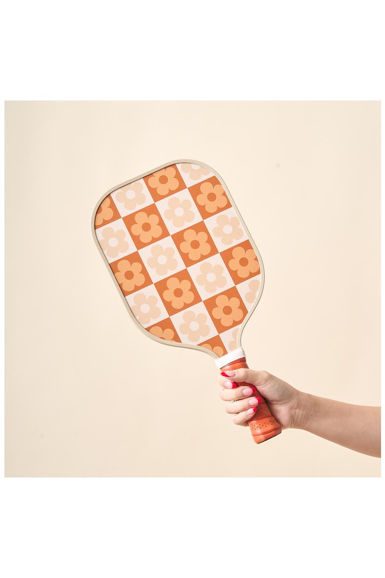 Flower Check Pickleball Paddle, Alternate, color, CHECK BROWN