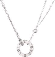 Pre-Owned Cartier 2 Diamonds Love Pendant Necklace 18K White Gold with Diamonds