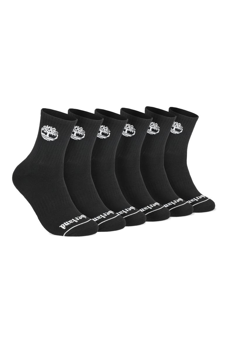 6-Pack Cushion High Quarter Length Socks, Alternate, color, BLACK