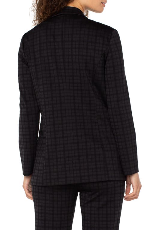 Liverpool Los Angeles Open Front Plaid Blazer In Black