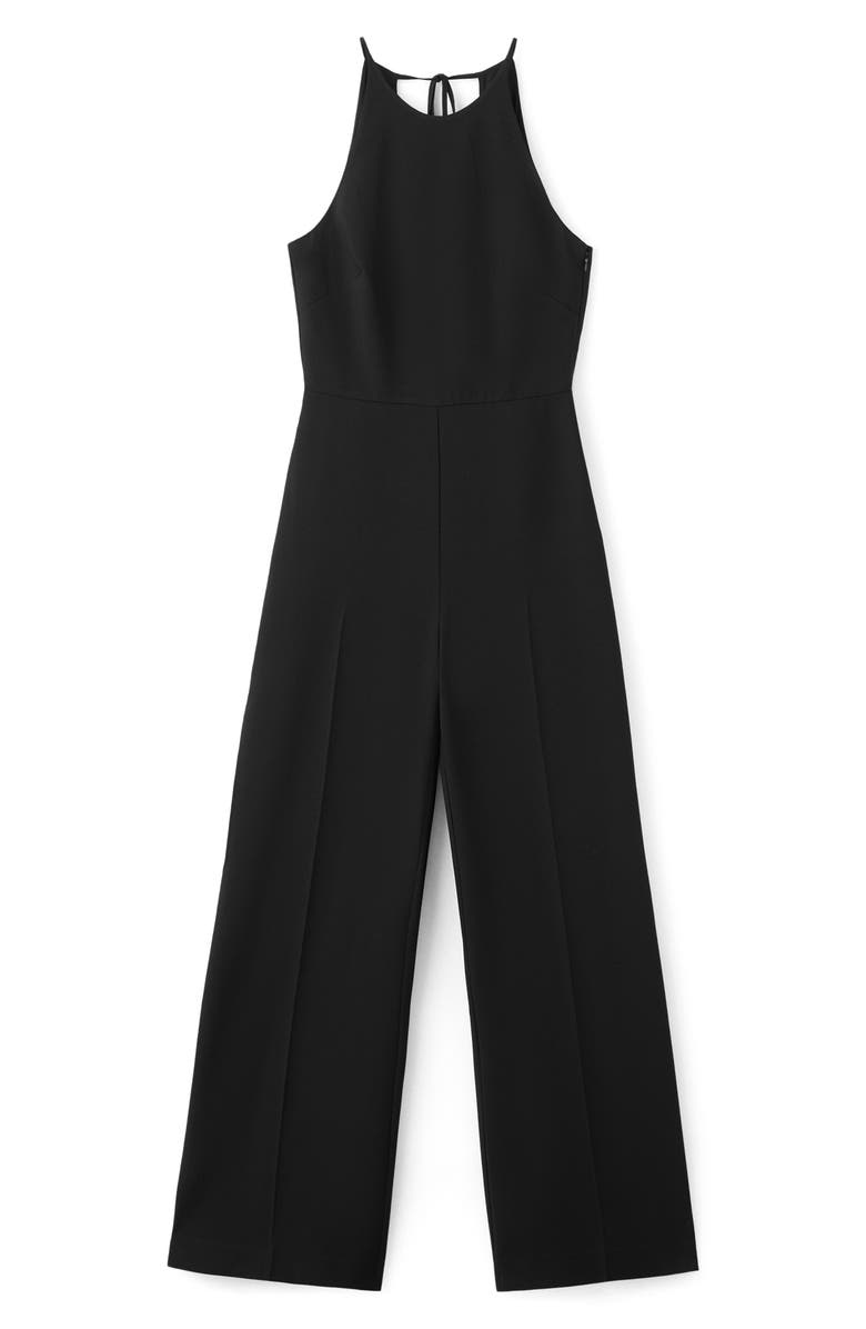 MANGO Open Back Halter Neck Jumpsuit, Main, color, 