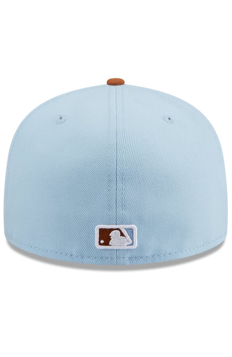New Era Men's New Era Light Blue/Brown Chicago Cubs Spring Color Basic Two-Tone 59FIFTY Fitted Hat, Alternate, color, 