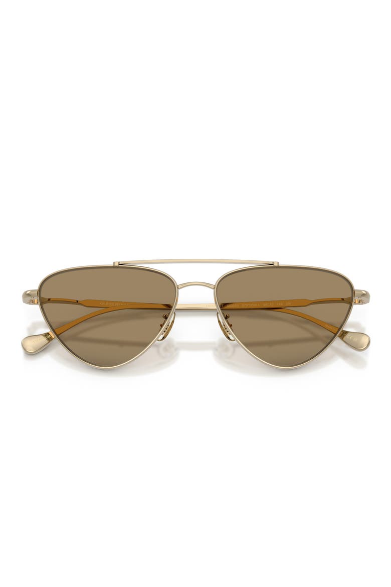 56mm Jil Sander Edition 1 Cat Eye Sunglasses, Alternate, color, GOLD / SOFT GOLD