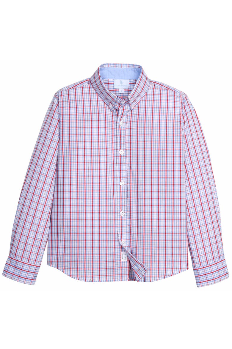 Kids' Button Down Shirt Blend, Main, color, Patriotic Plaid