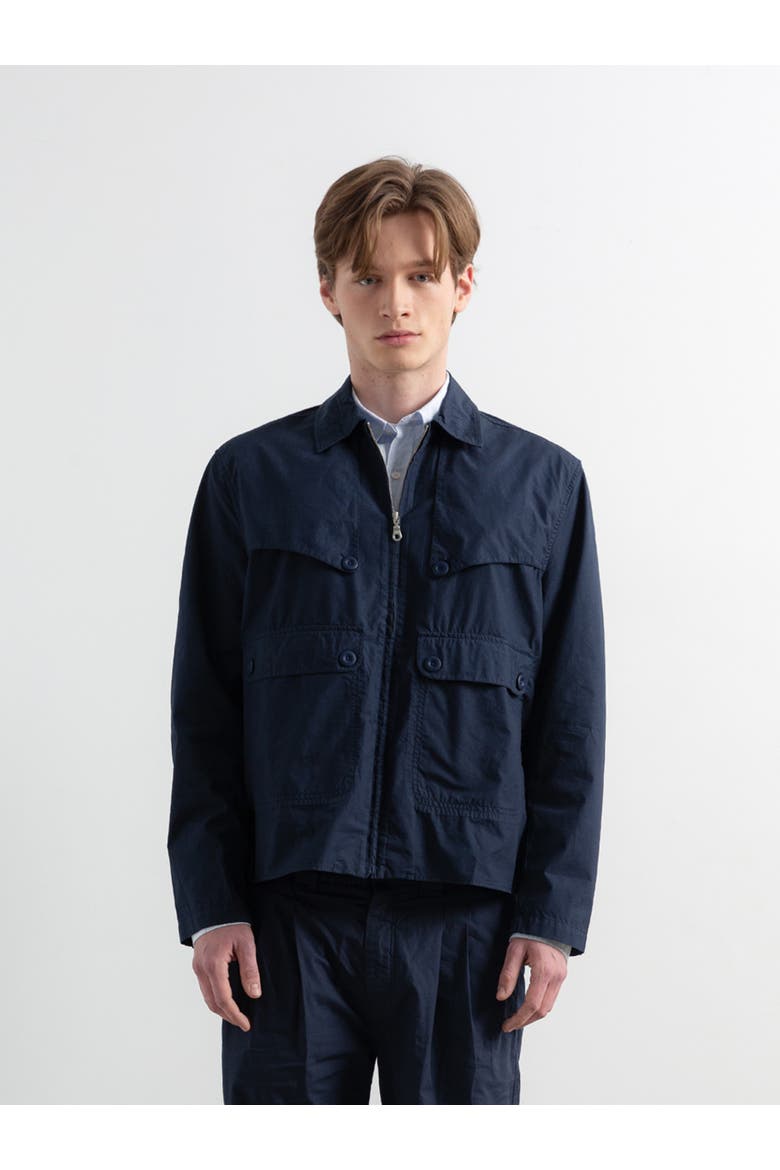 Long Sleeve Utility Zip Jacket, Main, color, Plain Navy