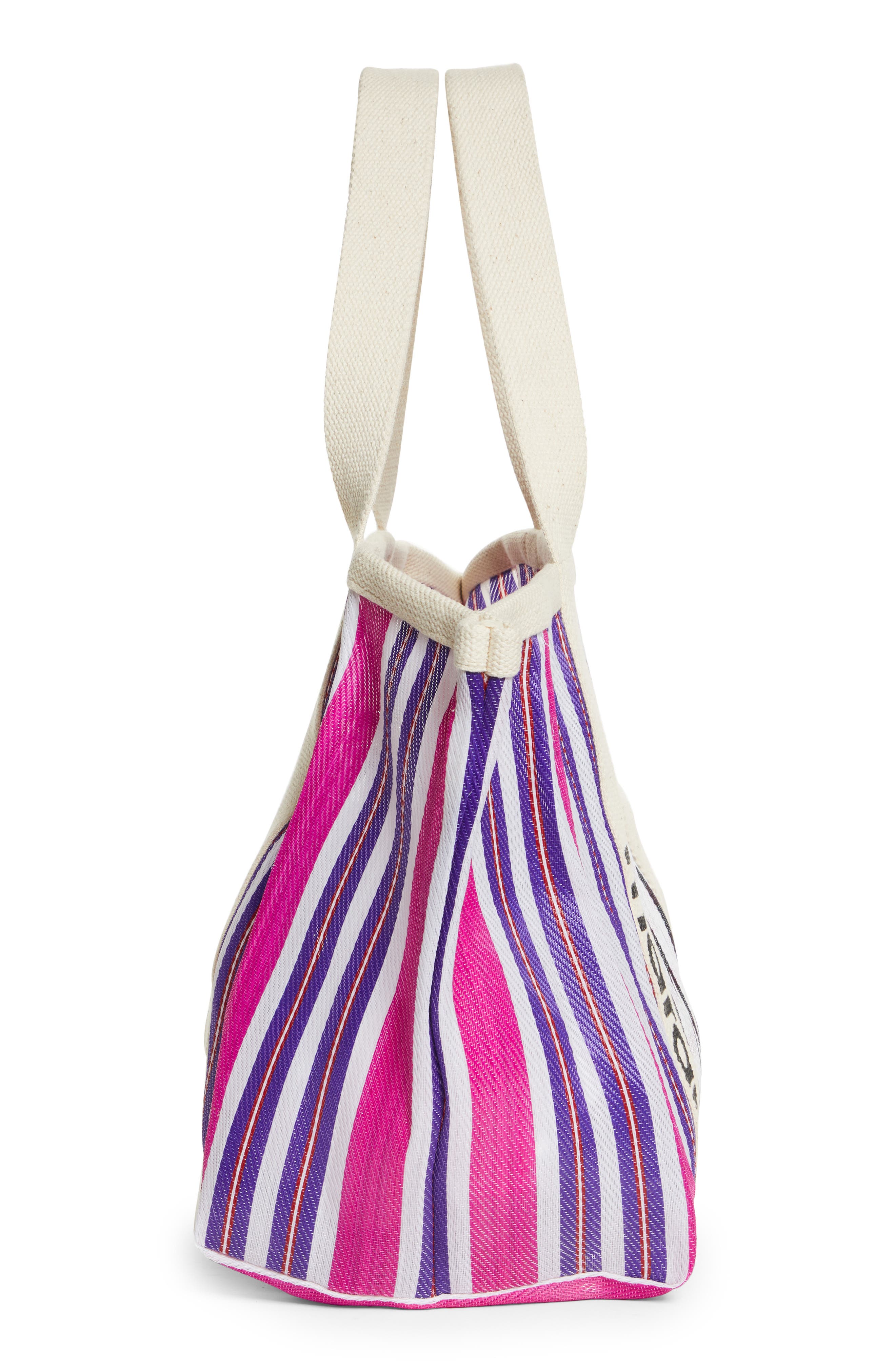 Isabel Marant Darwen Logo Stripe Nylon Tote, Alternate, color, 