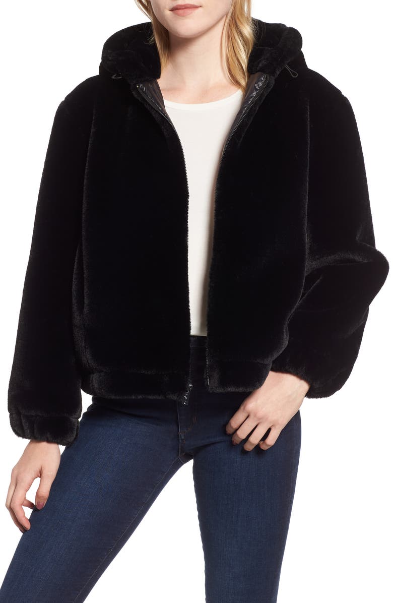 Marc New York Faux Fur Bomber Jacket, Main, color,