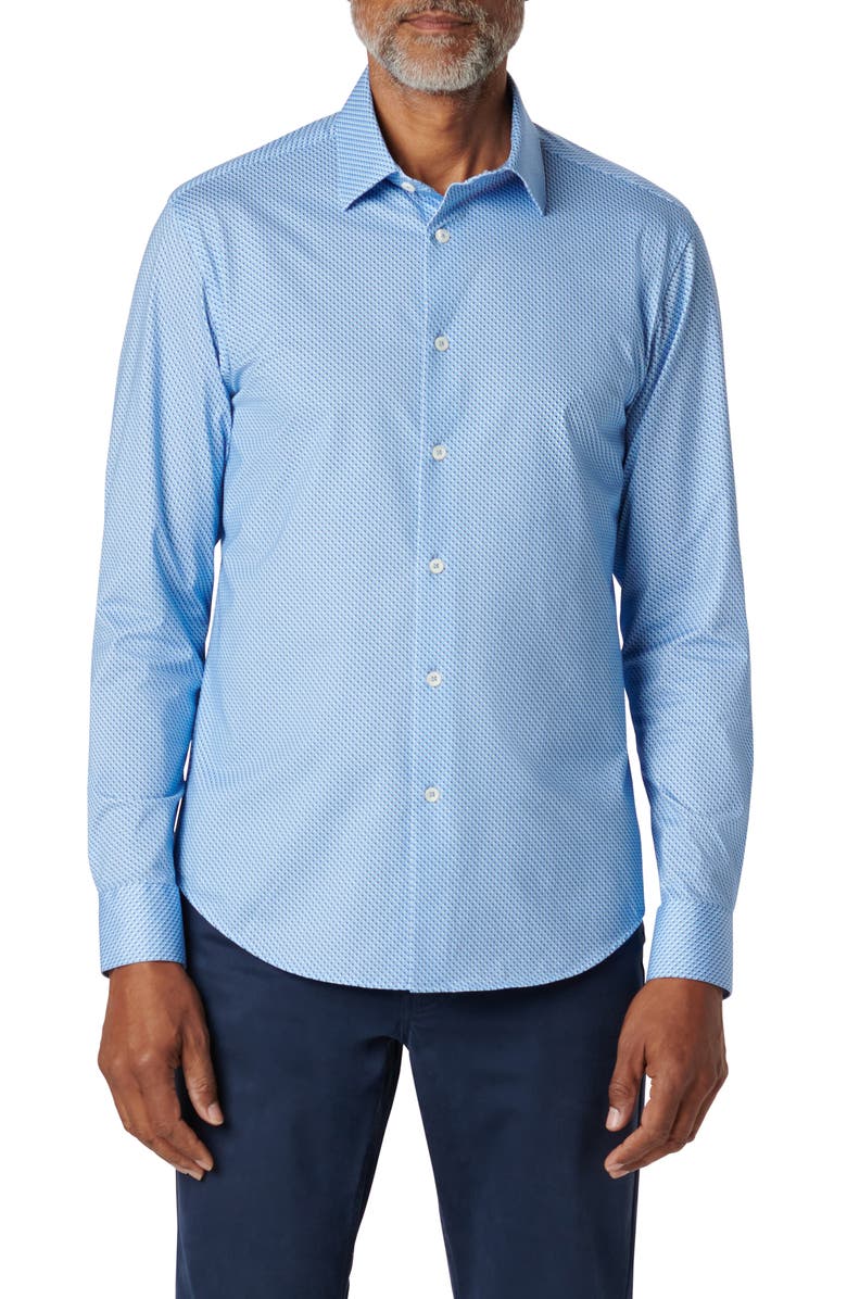 Bugatchi James OoohCotton<sup>®</sup> Microprint Button-Up Shirt, Main, color,