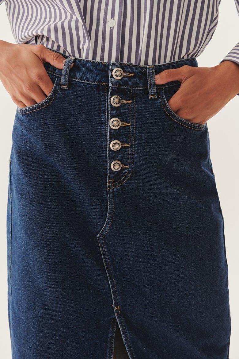 Malia Denim Skirt, Alternate, color, INDIGO