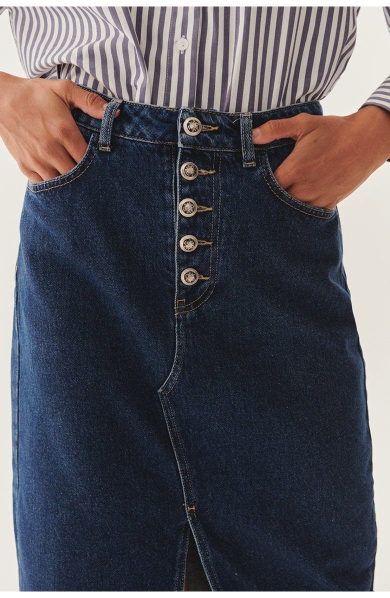 Exquise Malia Denim Skirt, Alternate, color, Indigo