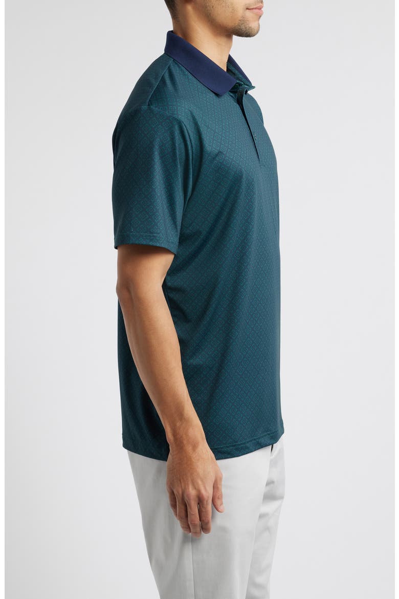 Evan Diamond Print Golf Polo, Alternate, color, MIDNIGHT NAVY
