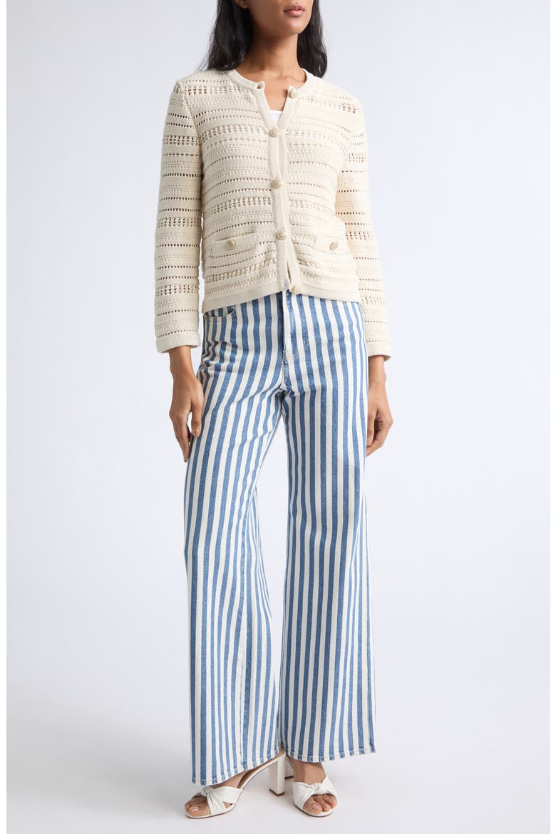 Taylor Stripe Wide Leg Jeans, Alternate, color, SALTWATER STRIPE