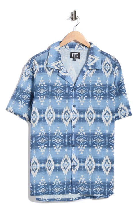 Geometric Print Camp Shirt