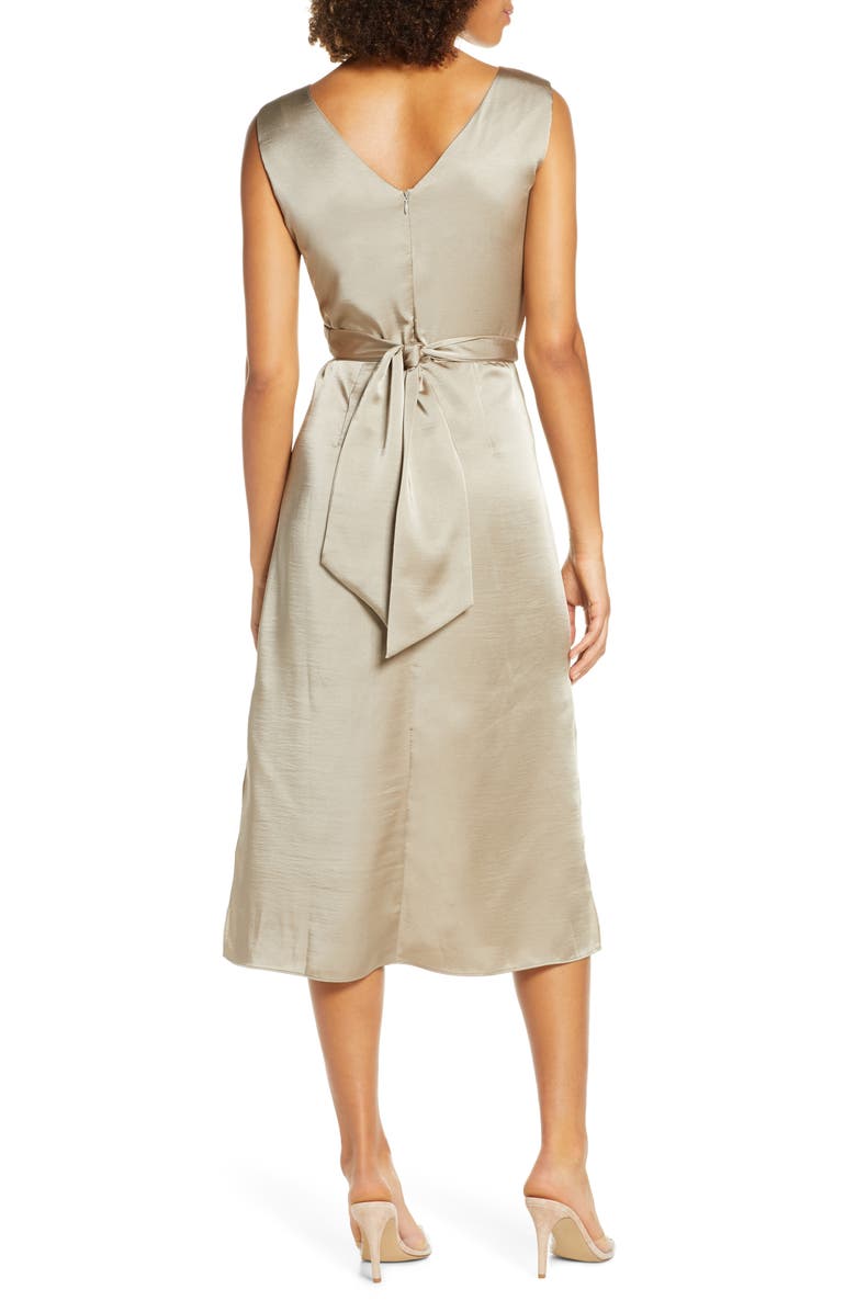 CAARA Reeba Crisscross Satin Dress, Alternate, color, 