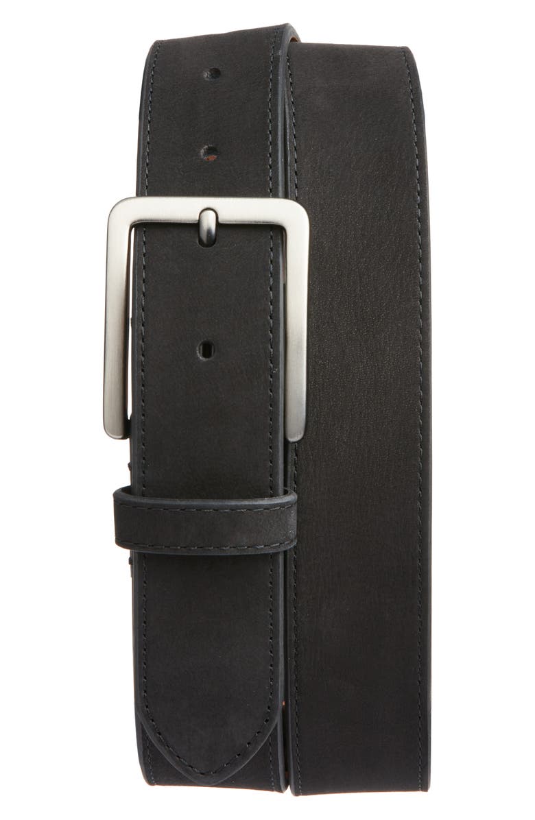 Nordstrom Richard Nubuck Leather Belt, Main, color, Black