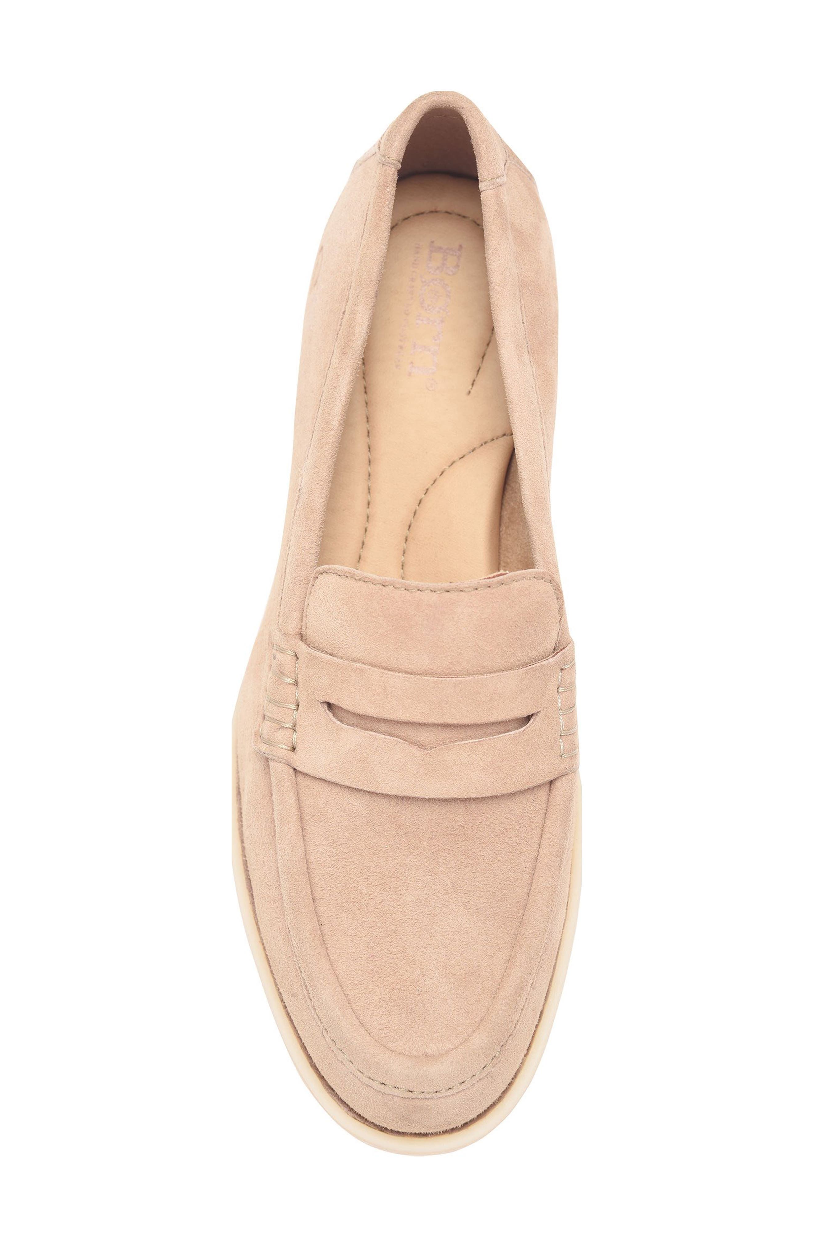 Bree Penny Loafer, Alternate, color, NATURAL SUEDE