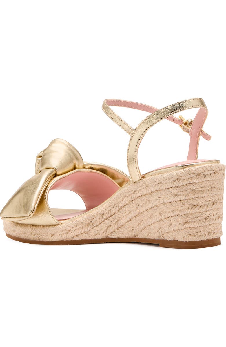 Kate Spade New York leandra ankle strap wedge sandal, Alternate, color, Pale Gold