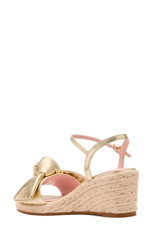 Kate Spade New York Leandra Ankle Strap Wedge Sandal In Pale Gold