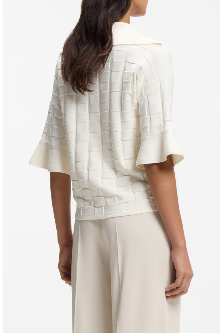 Fapavero Basket Weave Texture Sweater, Alternate, color, SOFT CREAM