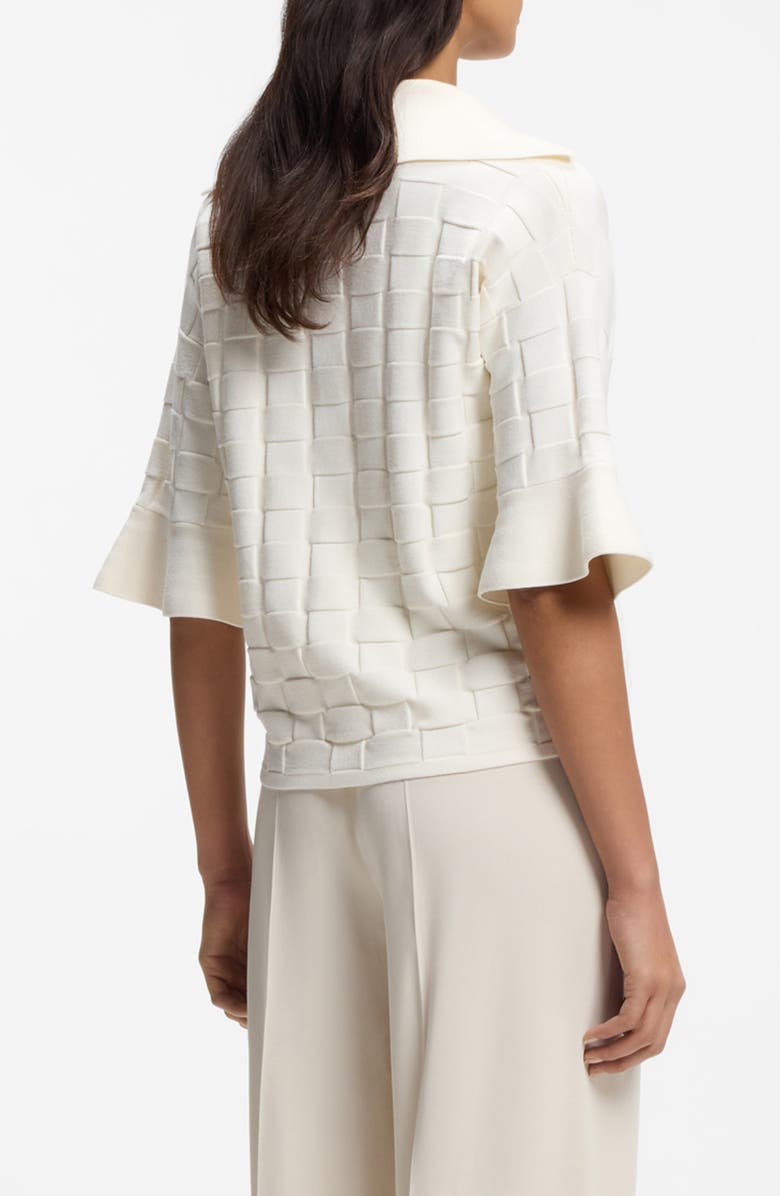 BOSS Fapavero Basket Weave Texture Sweater, Alternate, color, Soft Cream